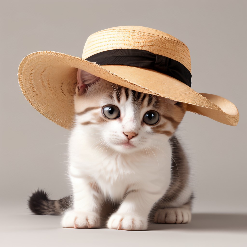 00076-383868821-cute kitten wearing panama hat,  _lora_PanamaHatConceptNew_1000steps_0.8_.jpg